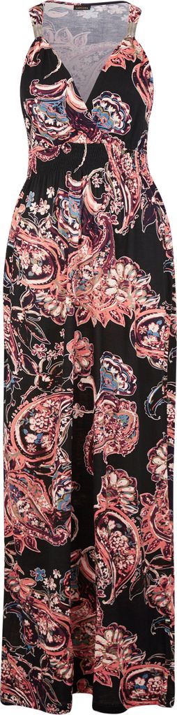 LASCANA Maxikleid schwarz-bedruckt Größe 38