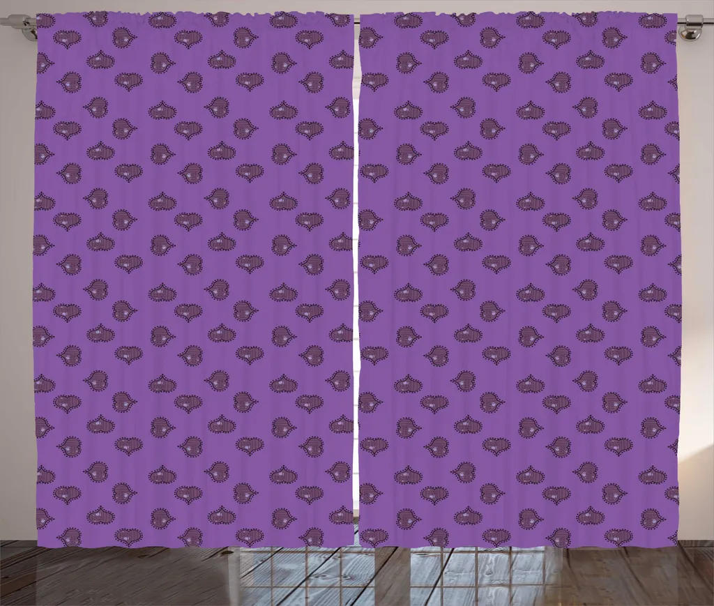ABAKUHAUS Rideau Rustique Violet Aubergine à Fronces 280 x 225 cm