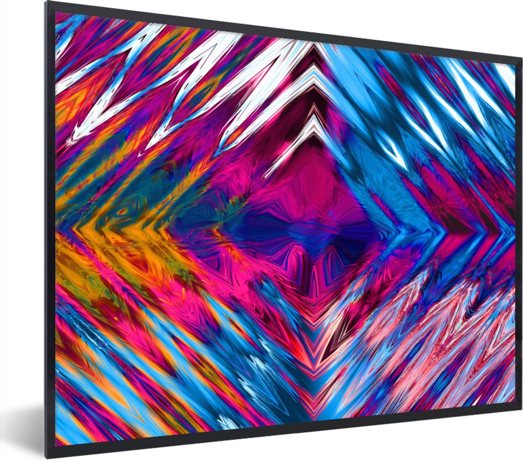MuchoWow Gerahmtes Poster Kunst - Diamanten - Psychedelisch 40x30 cm - Poster mit Schwarzem Bilderrahmen Wandposter Rahmen Foto Bilder - Kunstpos...