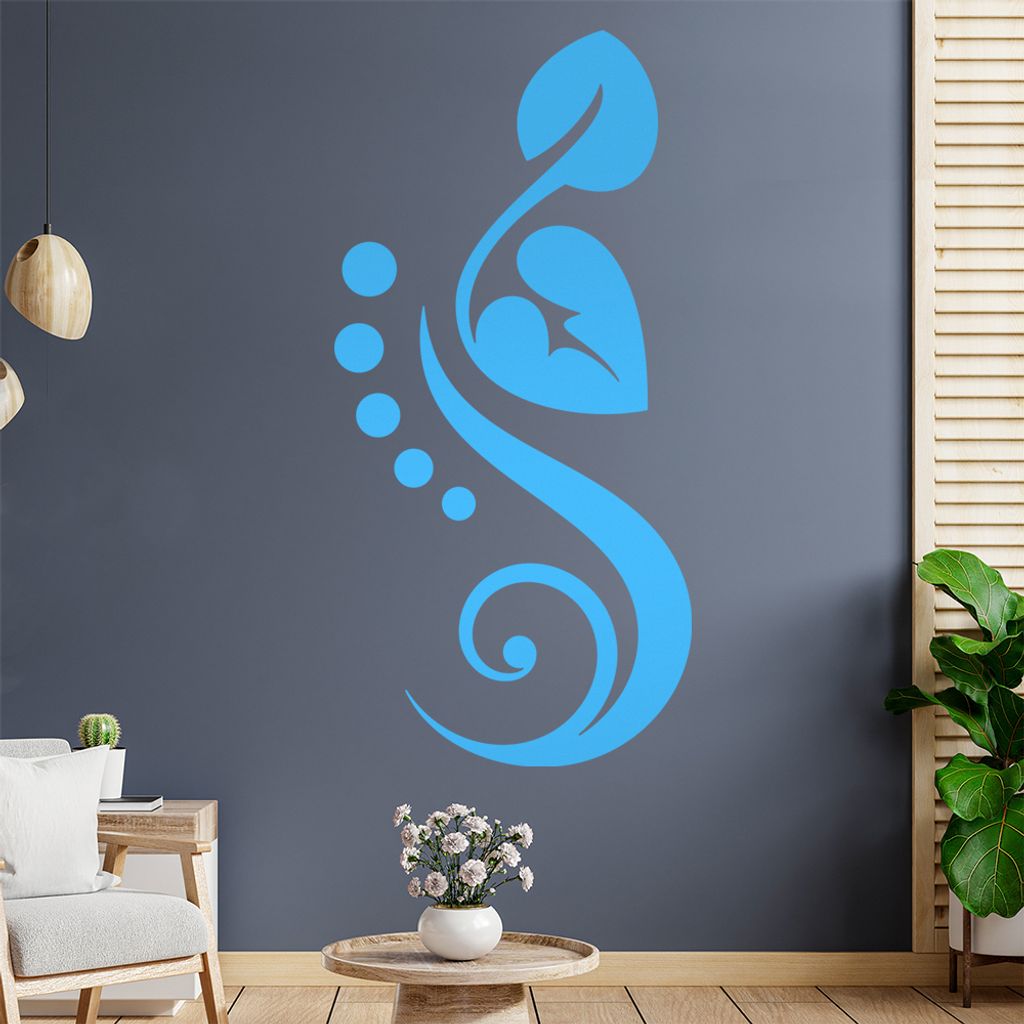 Blätter - Linien Punkte Wandtattoo in 6 Größen - Wandaufkleber Wall Sticker - Dekoration, Küche, Wohnzimmer, Schlafzimmer, Badezimmer
