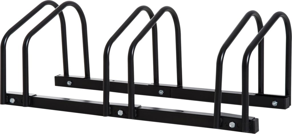 HOMCOM Fahrradständer, Stahlständer zum Abstellen von Fahrrädern auf dem Boden oder an der Wand, Parken für drinnen und draußen, 76 x 33 x 27 ...