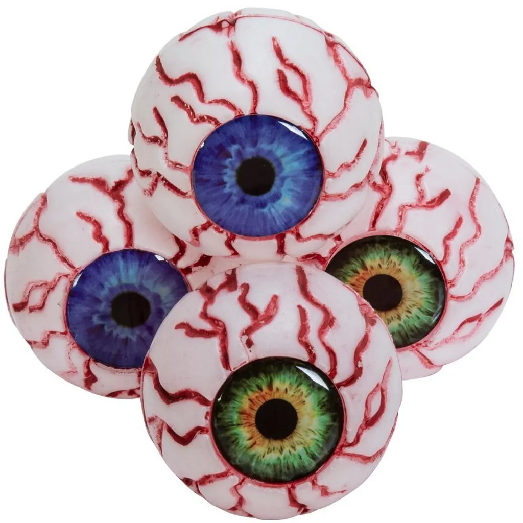 Yeux d'Halloween 5cm haute qualité - Lot de 4 avec détails de sang injecté