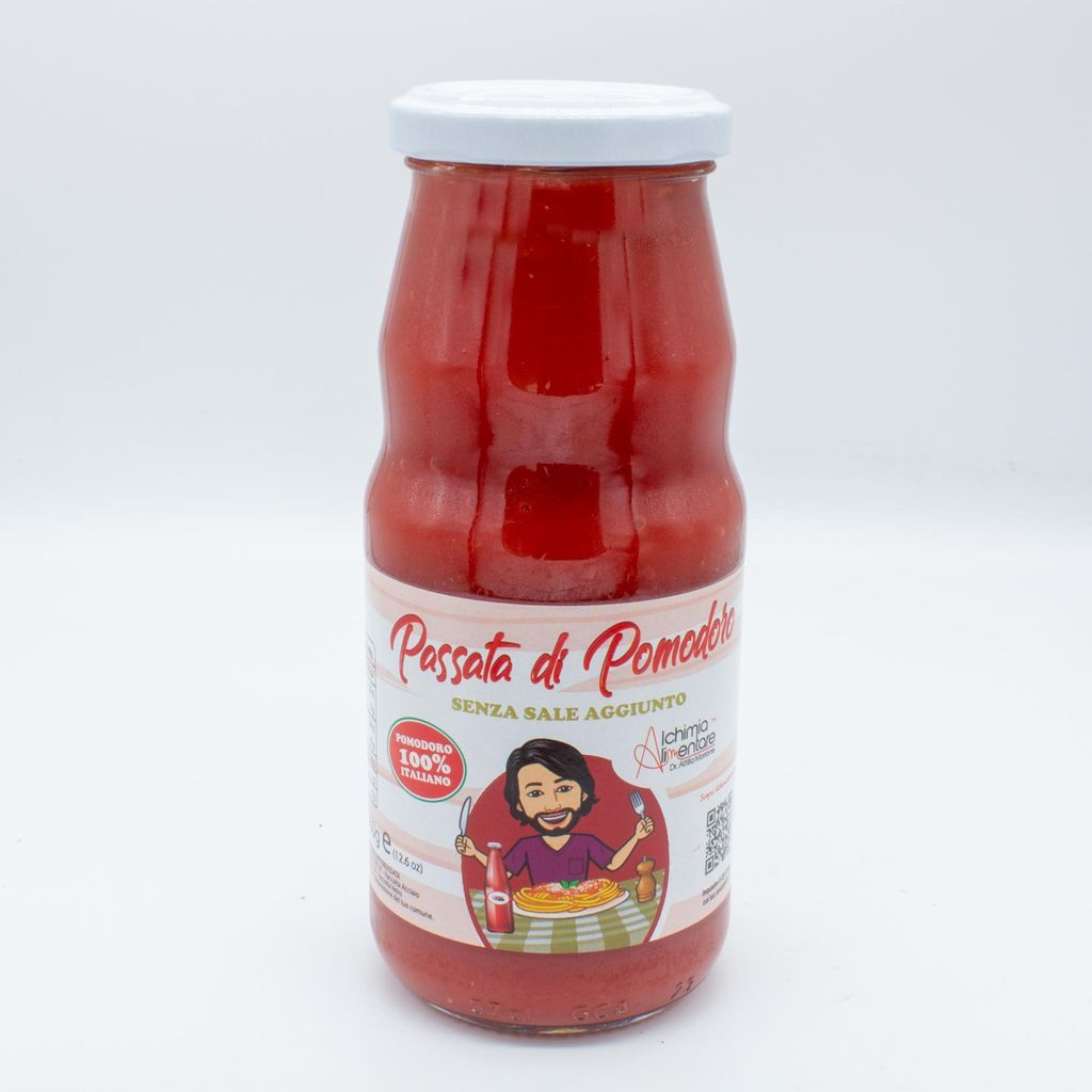 Alchimialimentare - Italienische Passata di Pomodoro, Klassische Soße, Salzfrei, Glutenfrei, 6 Flaschen Paket - 360g