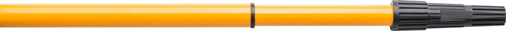 A close-up view of a telescopic paint roller handle.