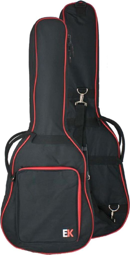 EK FGCC10RD Gitarrentasche 3/4 Klassik 10 mm, schwarz/rot