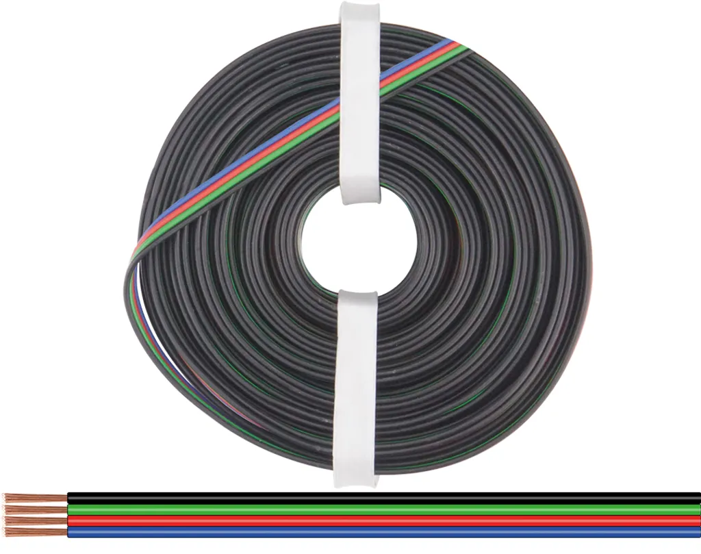 Câble RGB 10m Haute Conductivité 0,50 mm² pour Installation Ruban LED