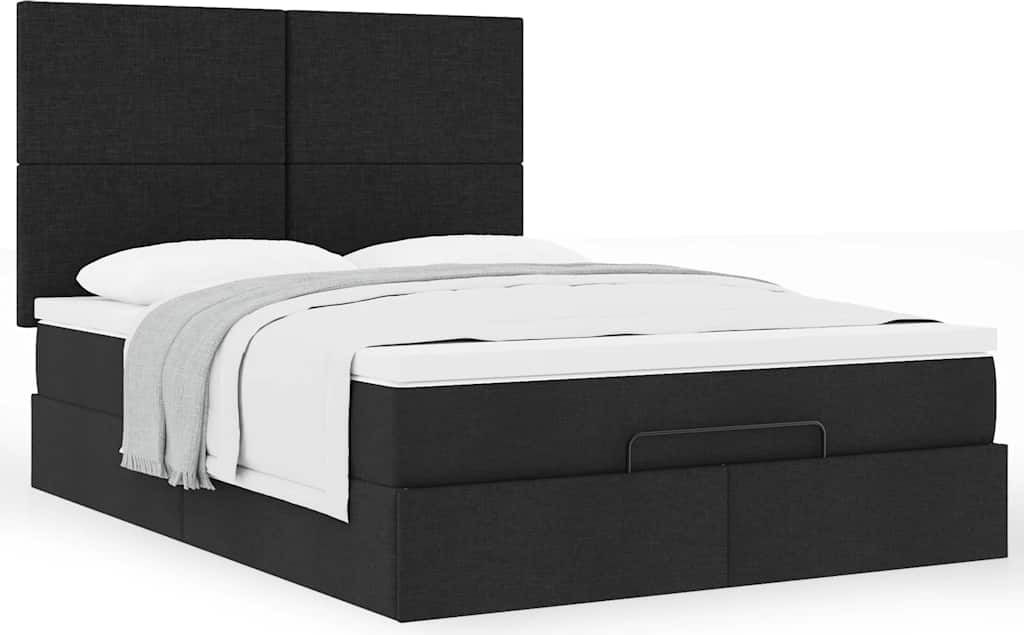 "2026 Promotion" Ottoman-Bett Schlafzimmer - mit Matratze - Schwarz - 140x200 cm - Stoff - Polsterbett CC17210
