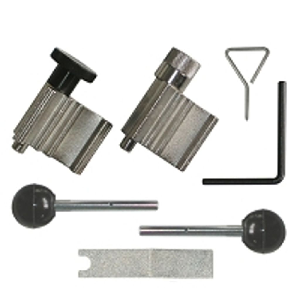 Alkan 1357 Arretierungswerkzeug Satz mit Kurbelwellen-Stop - kompatibel für TDI PD (Pumpe-Düse) VAG Motor 7-tlg. (Kurbelwellen Zahnriemen und Spa...