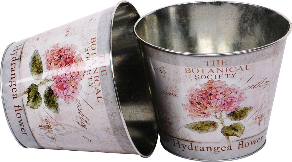 UNUS Blumentopf 2er Set Übertopf Pflanztopf Pflanzkübel Hortensie 21cm rosa