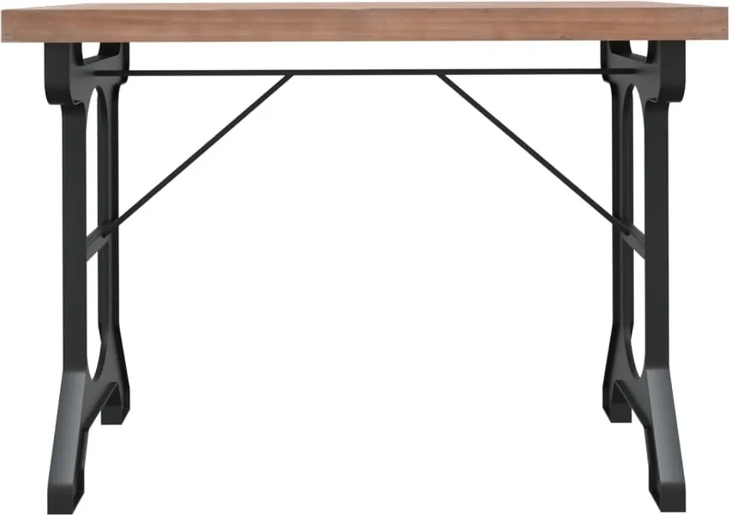 Table de repas bois de sapin massif et fer au design industriel - 3