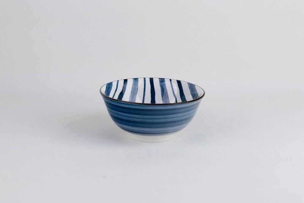 Schüssel umami d15cm blau gestreift - Atmosphera créateur d'intérieur