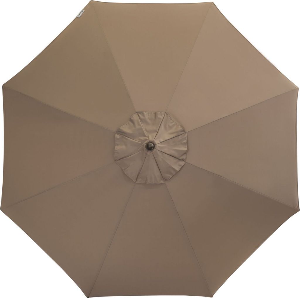 Doppler Alu Wood ø 350 cm Marktschirm Holzoptik Sonnenschirm rund 3 Farben Mittelmastschirm 846 Greige