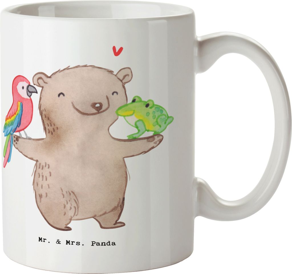 Mr. & Mrs. Panda Tasse Tierwirt Herz - Weiß - Geschenk, Produktbild 