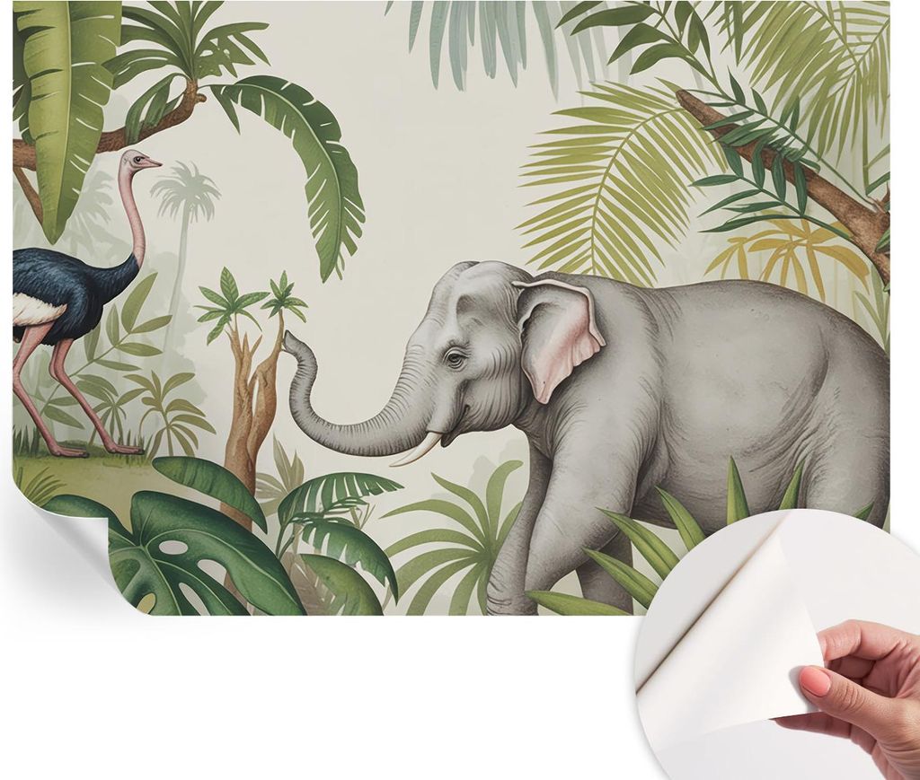 Selbstklebende Wandtapete - Dekorative Tapete für Wohnzimmer - Klebefolie für Wandbilder - Tapetenfolie für Wanddekoration - 208x146 cm - Exotis...