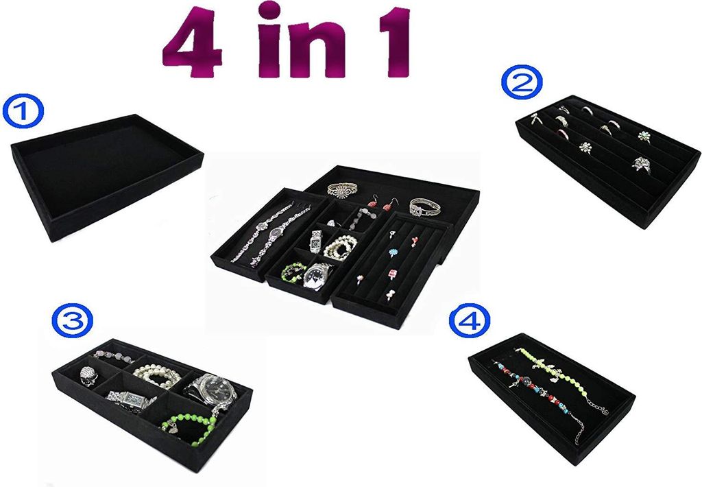 4 tlg. Vorlagebrett Schmuckkasten Schmucklade Produktbild 