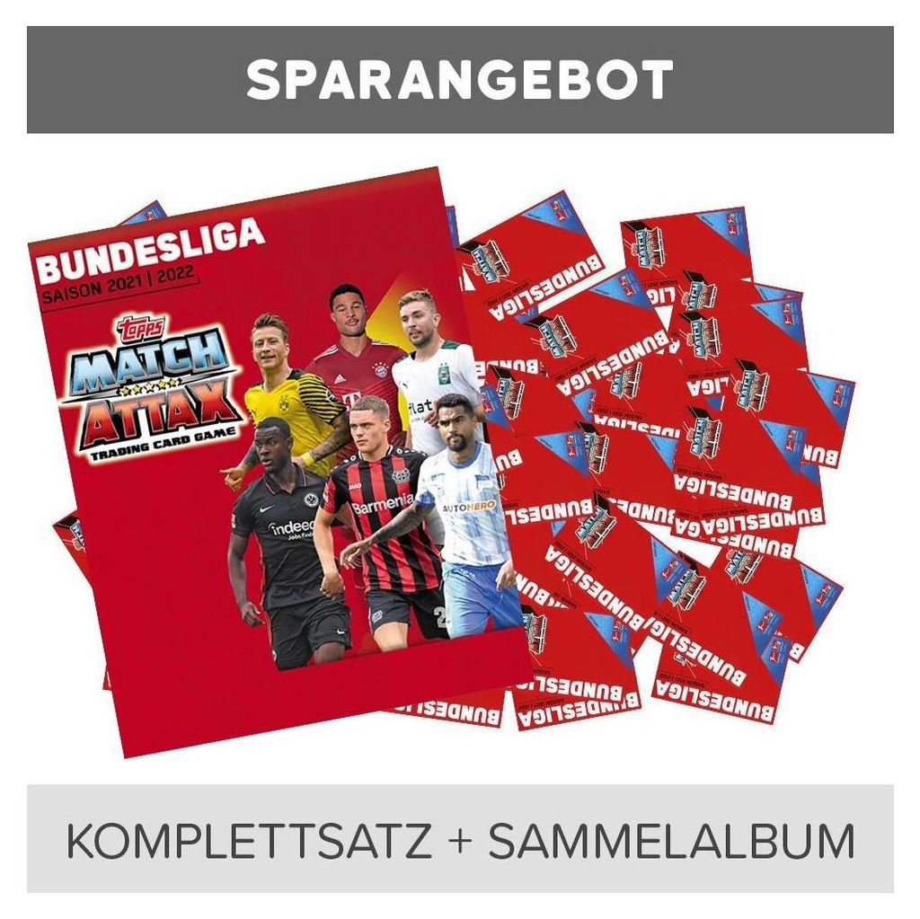 Topps Match Attax 2021/22 - Komplettsatz mit 465 Karten+Sammelmappe (ohne limitierte oder andere Sonderkarten)