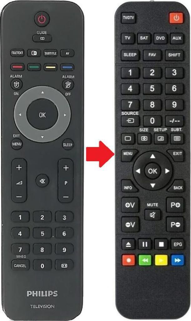 Ersatz Fernbedienung für Philips CRP664/01 | CRP793/01 | RC4717/01