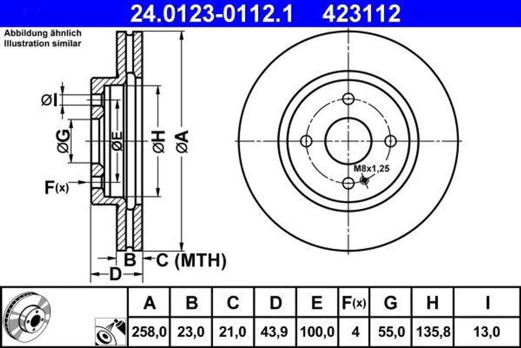 Disque de frein ATE 24.0123-0112.1 : fini les vibrations et bruits OE