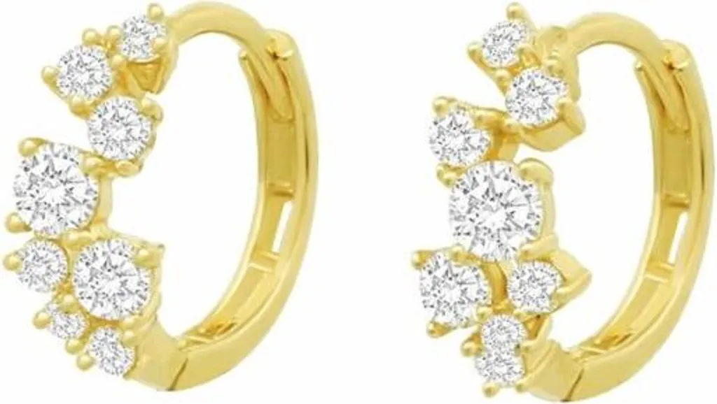 Orecchini Lotus Luxury Edition: Zirconi e Finiture Oro per Donna - 1