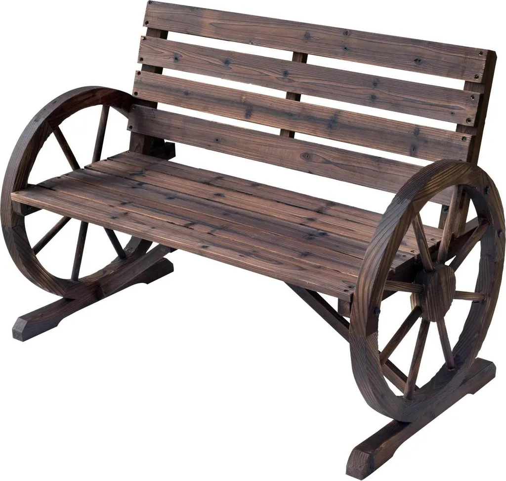 Petit banc de jardin en bois pour balcon et détente extérieure - 105cm