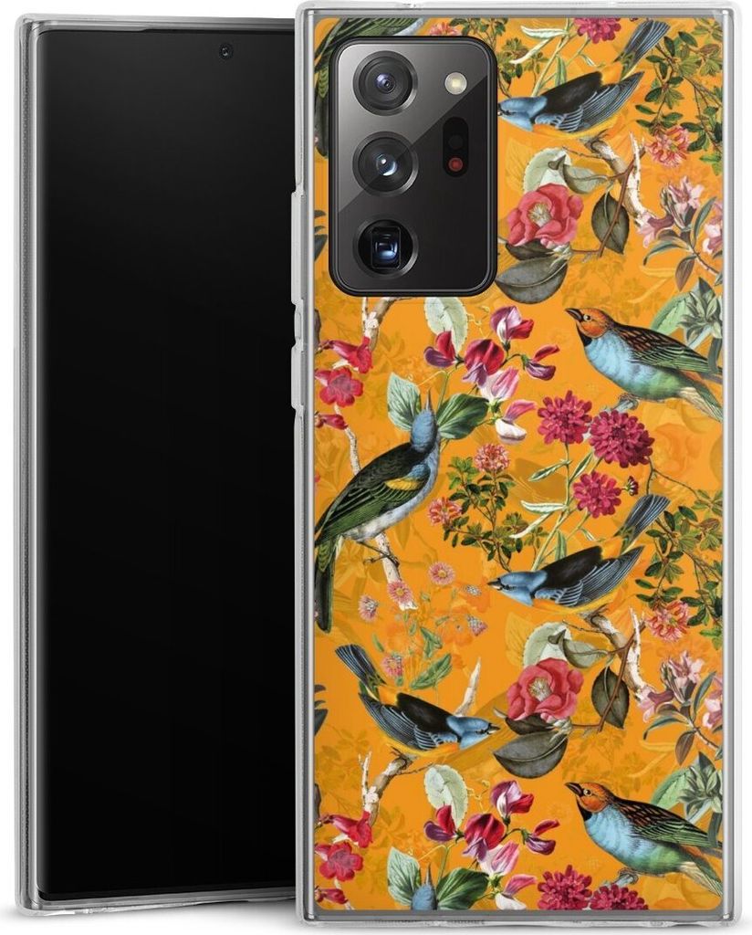 DeinDesign Handyhülle für Samsung Galaxy Note 20 Ultra 5G Silikon Hülle Case Smartphone Schutzhülle Blumen Dschungel Vogel