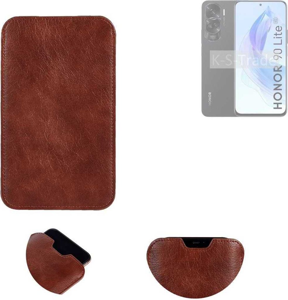 K-S-Trade Schutzhülle Handyhülle kompatibel mit Honor 90 Lite Handytasche Kunstleder Sleeve in braun
