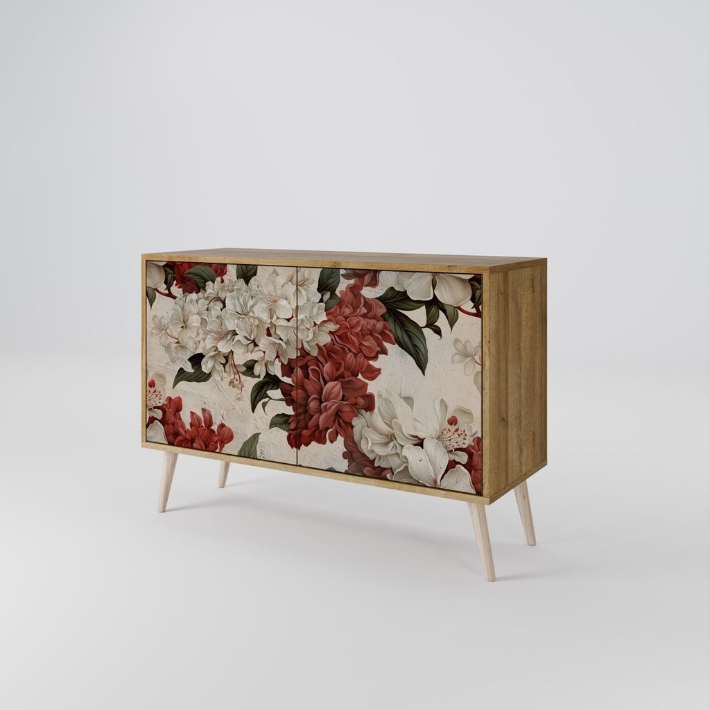 Spacerebels Kommode mit 2 Türen - Sideboard Komodenschrank - Highboard - Kleiderschrank Möbel - Wohnzimmer Schlafzimmer - 57,5×111×42 (HxBxT)