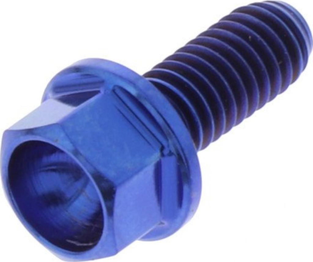 Schraube JMP 6 Kant Bolt M4x0,7mm 10mm Titan blau