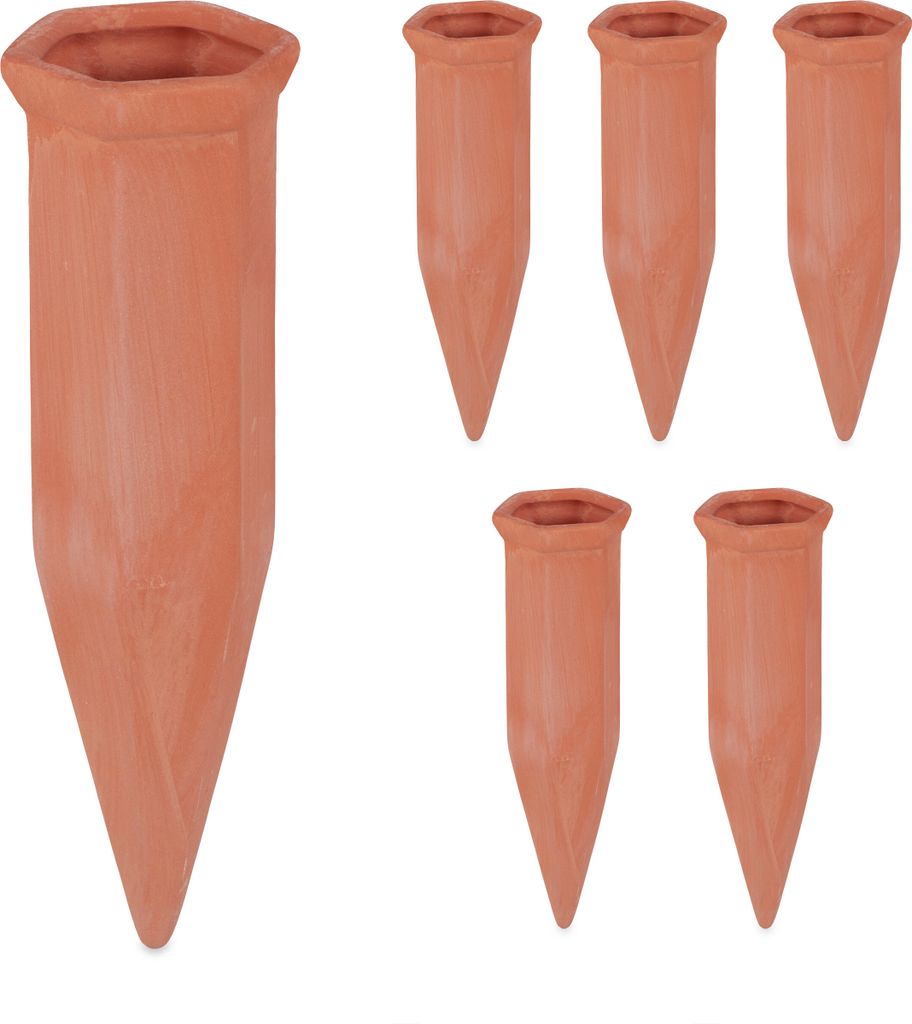 Wassertropfer 6 Stück - für 1,5 l PET-Flasche - Zimmerpflanzen - Bewässerungssystem - Keramik