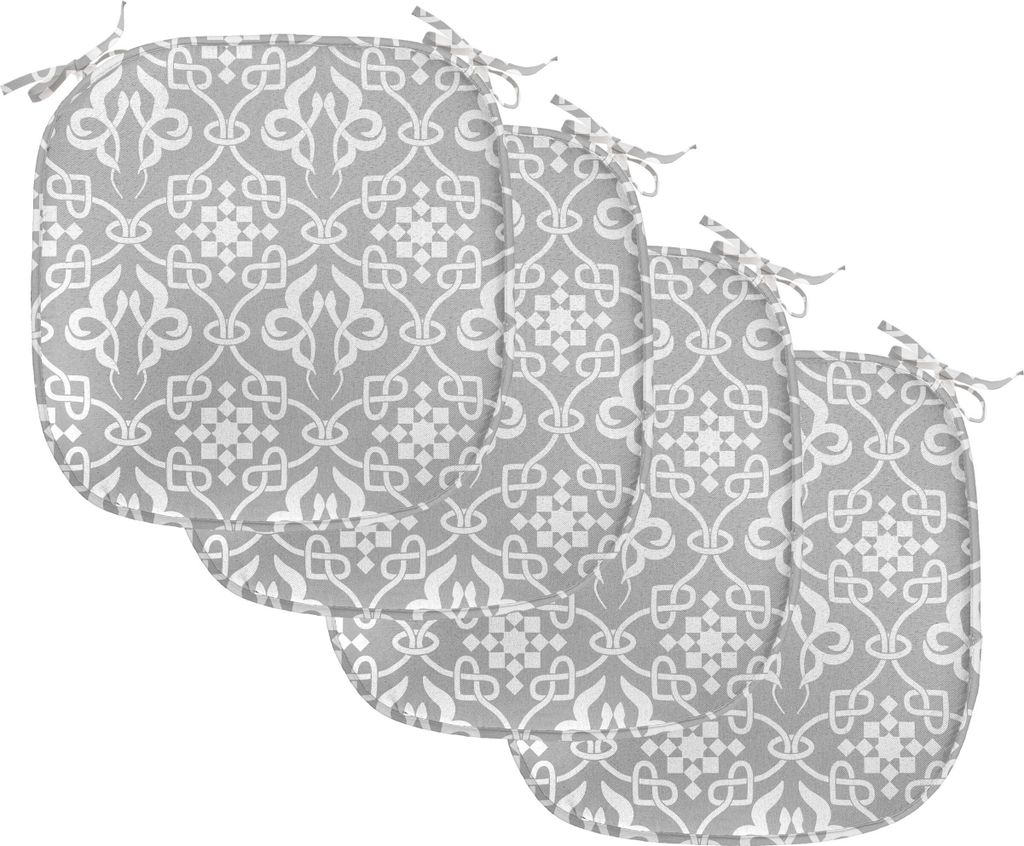 ABAKUHAUS irisch Polster für Esszimmerstühle, Königliche Blumen Kurven Tile, Dekoratives wasserfestes Kissen mit Riemen für Küchensitze, 40 cm...