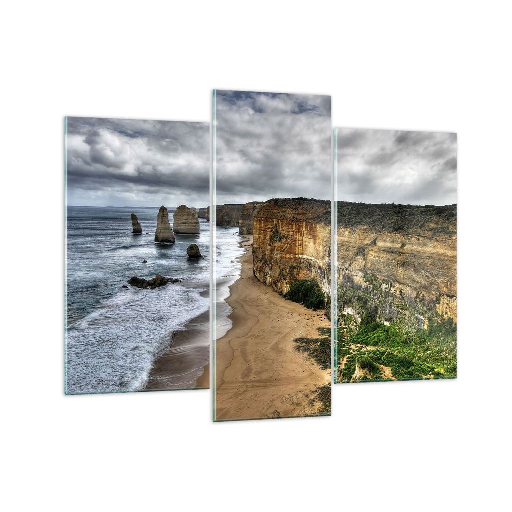 Bilder auf glas - Strand Ozean Landschaft - 130x100cm - Glasbilder - Wandbilder - Kunstdruck - zum Aufhängen bereit - Wanddekoration aus Glas - Gl...