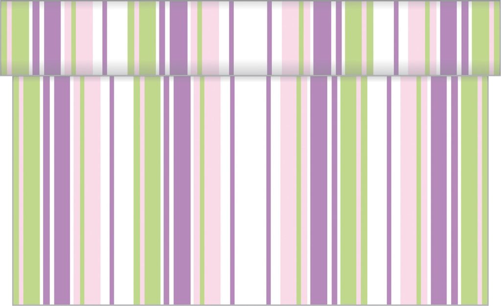Sovie HOME Tischläufer Lines in Rosa-Grün aus Linclass Airlaid 40 cm x 4,80 m, 1 Stück