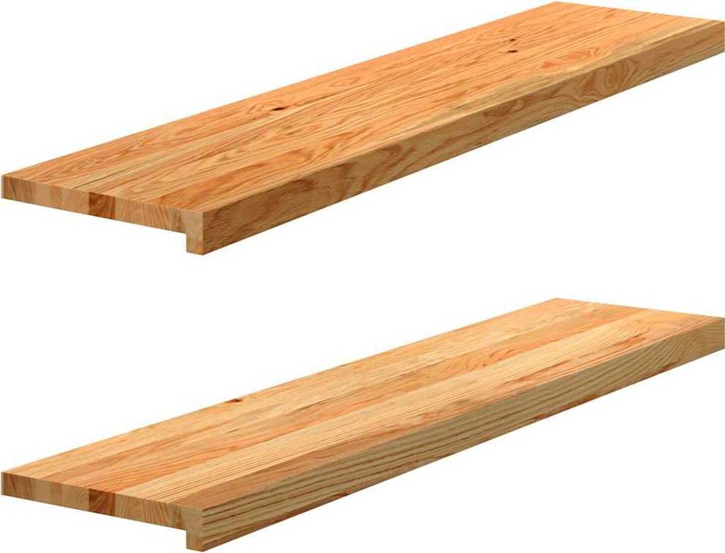 "Spring Sale"2er set Fensterbänke - modernes Design - Hellbraun 110x25x2cm Massivholz Eiche NEU140433 - Fensterbänke