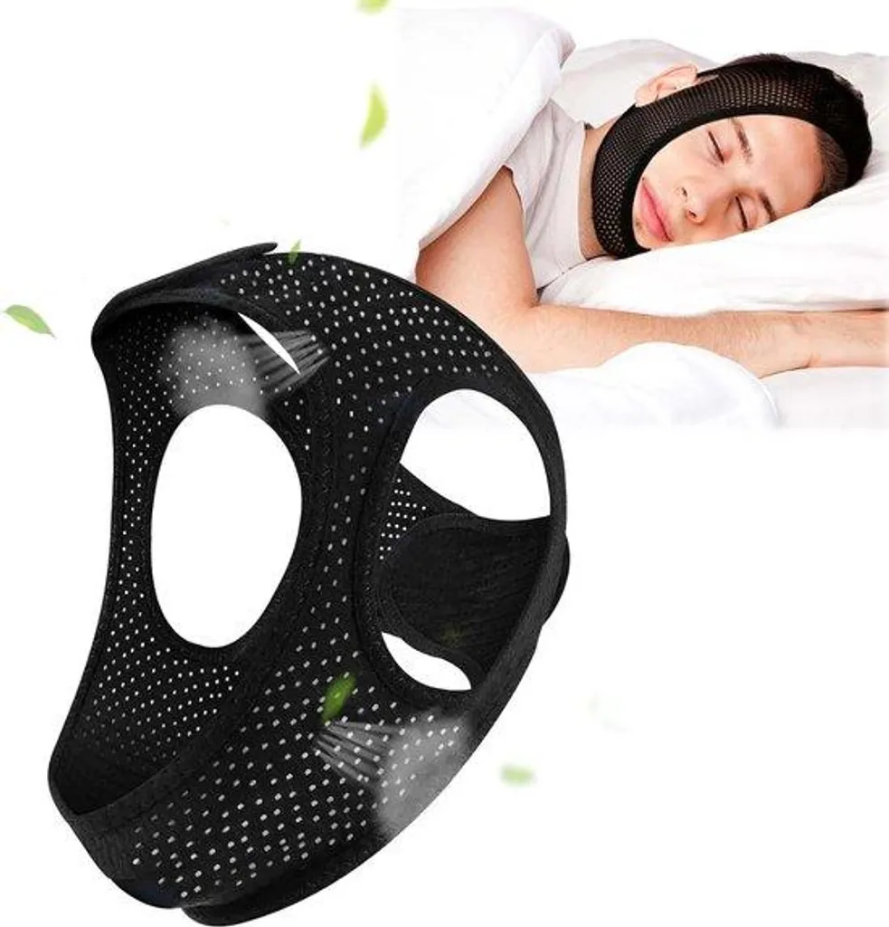 Mentonnière anti-ronflement souple et bandeau de sommeil ergonomique