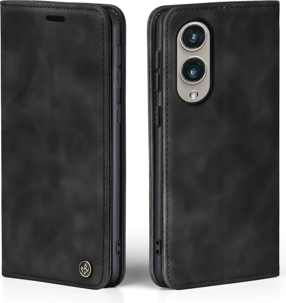 Handy Hülle für Samsung Galaxy S25 Edge Klapphülle Bookcase Flip Cover Handy Tasche Etui Farbe: Schwarz