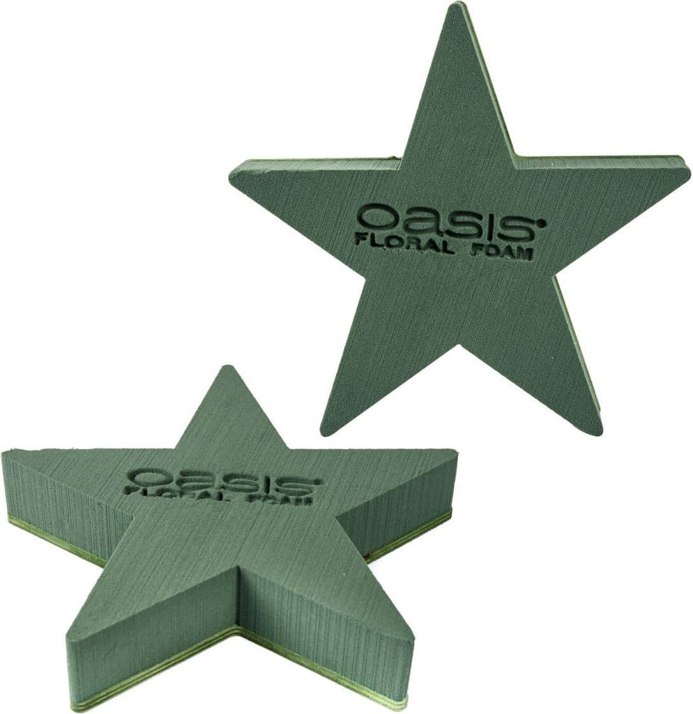 Oasis Bioline Stern I 2 Stück I mit Naturholzboden I 25 x 25 x 4.5 cm - 22,87 € pro Stück