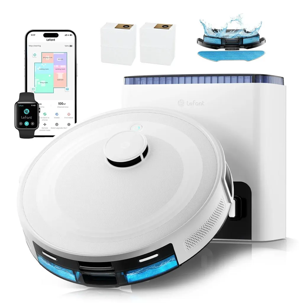 Robot Aspirateur 6000 Pa Haute Performance - Navigation LiDAR Précise