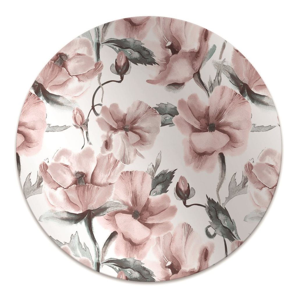 Rundmatte - Stuhlunterlage Bürostuhlunterlage - Rund Ø 100 cm - Bodenmatte - Fußmatte - Florales Bild