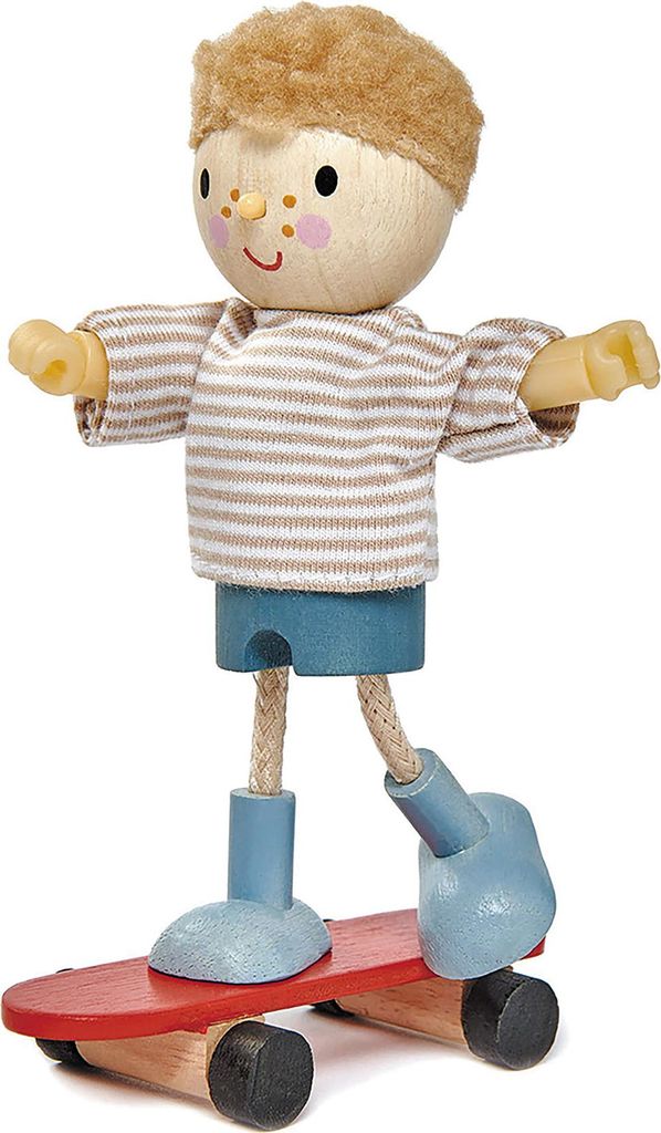 Tender Leaf Toys Edward & Skateboard (Puppe, Holz, Kinderspielzeug) 7508145