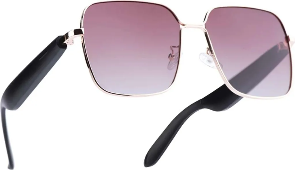 Lunettes connectées Avizar Nyra verres polarisés carrés noir et or