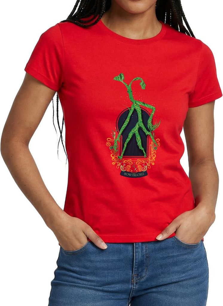 Spreadshirt Phantastische Tierwesen Bowtruckle Frauen T-Shirt, XXL, Rot