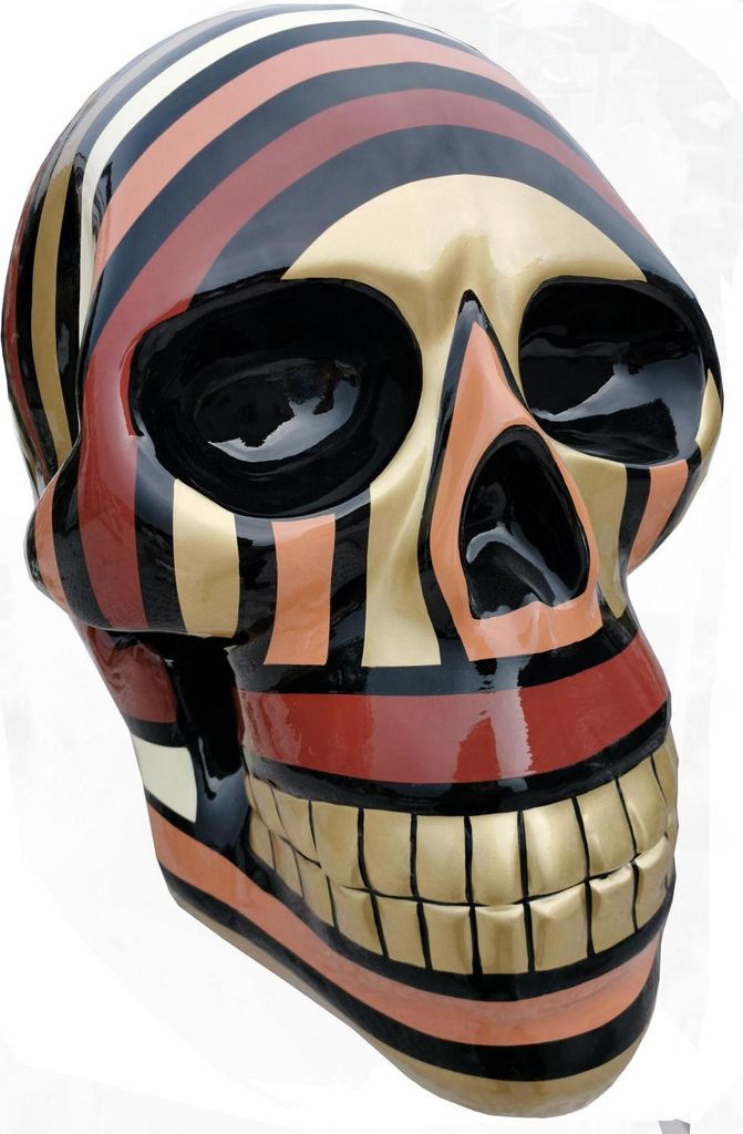 Abstrakte Schädel Figur Statue Skulptur 58cm Statue Skulpturen Toten Kopf Bunt