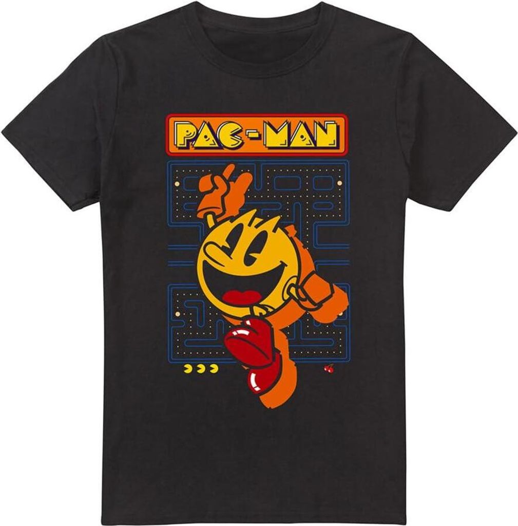 Pac-Man - T-Shirt für Herren TV5056 (4XL) (Schwarz)