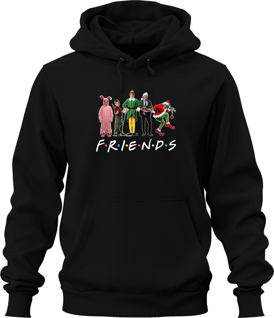 Friends Weihnachtsfilme Grinch Buddy der Weihnachtself - Weihnachten Christmas Xmas Uni Hoodie Kapuzenpullover, Schwarz, XL