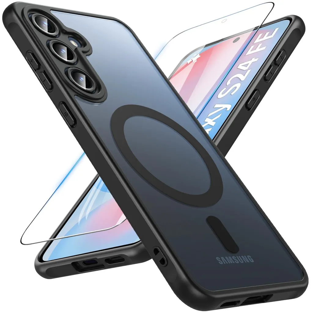 Coque Samsung S24 FE avec protège-écran pour recharge MagSafe
