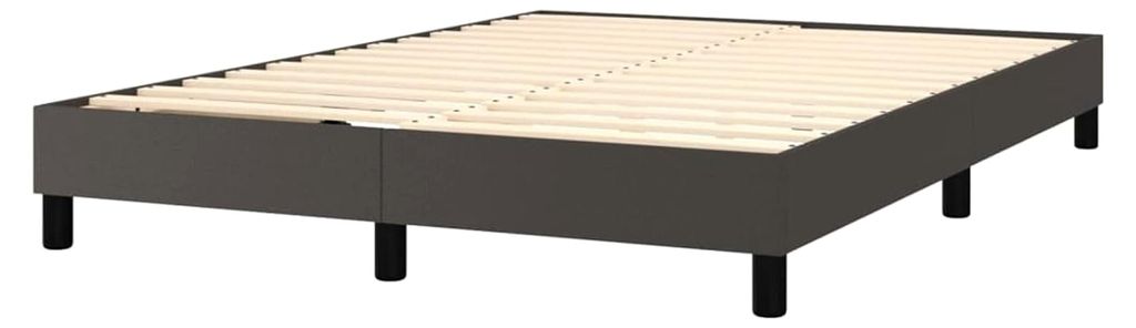 Boxspringbett mit Einzeltaschenfederkernmatratze - Grau, Kunstleder, 203x147x78/88 cm - Für Rücken- und Bauchschläfer