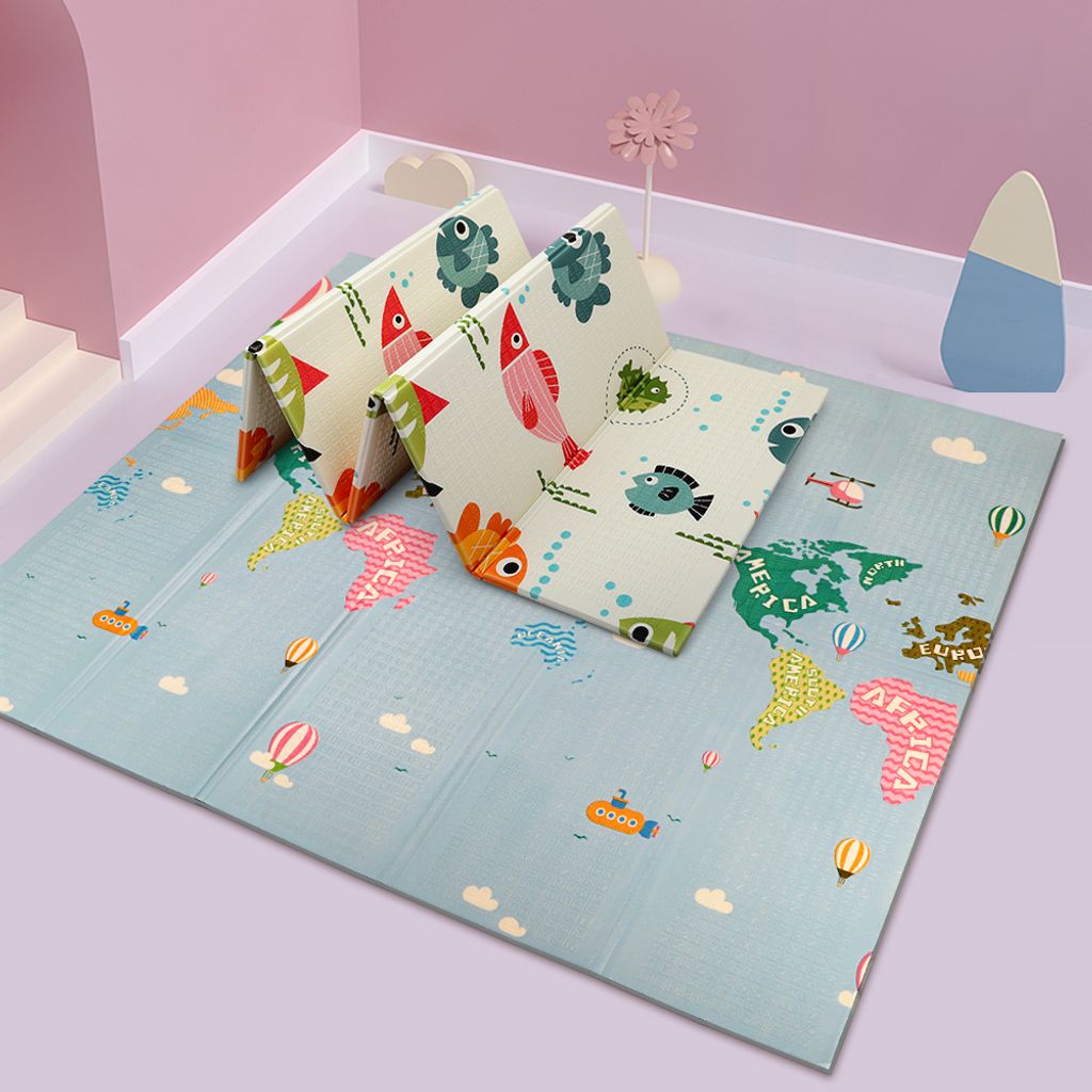 Spielmatte Krabbelmatte Faltbar Teppich Wasserdicht Baby Spielteppich 200x180 cm 