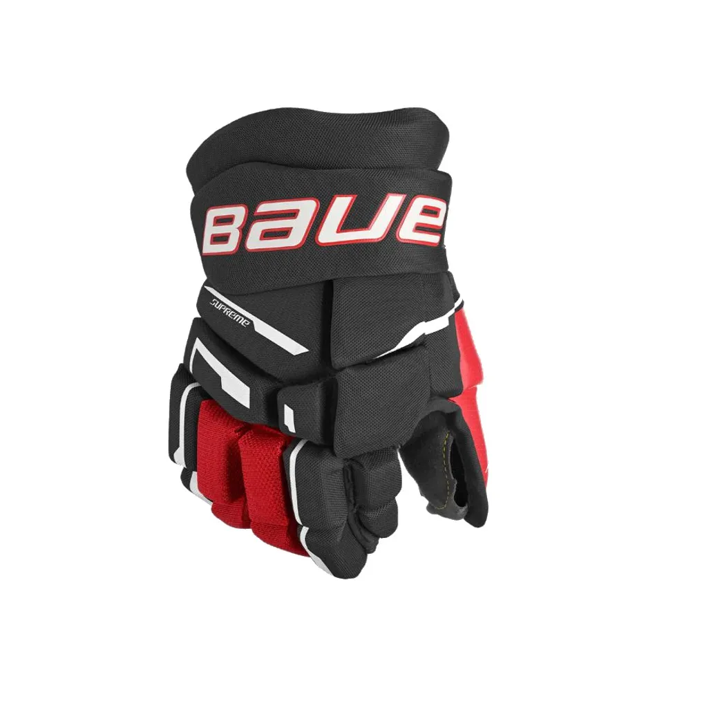 Gants Bauer Supreme M3 S23 JR hockey sur glace noir et rouge taille 11