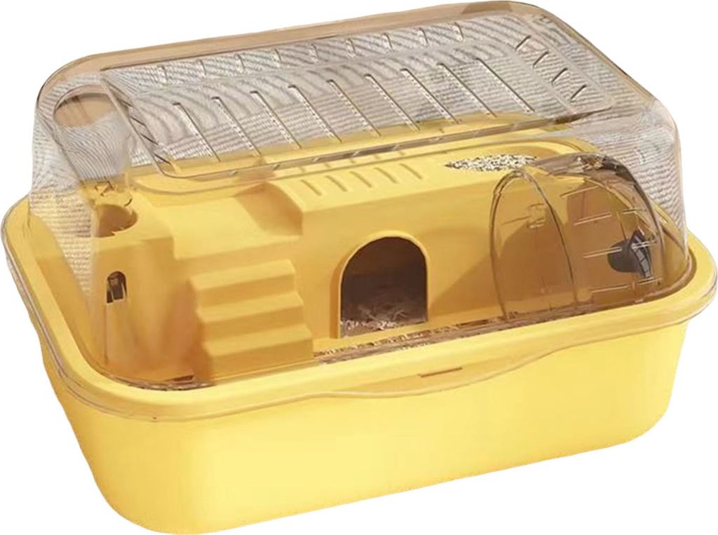 Hamsterkäfig, transparent, Hamsterhabitate, Acryl, Kleintier-Spielhaus mit Rad, Wasserflasche für Hamster, Ratten, Rennmäuse, Meerschweinchen