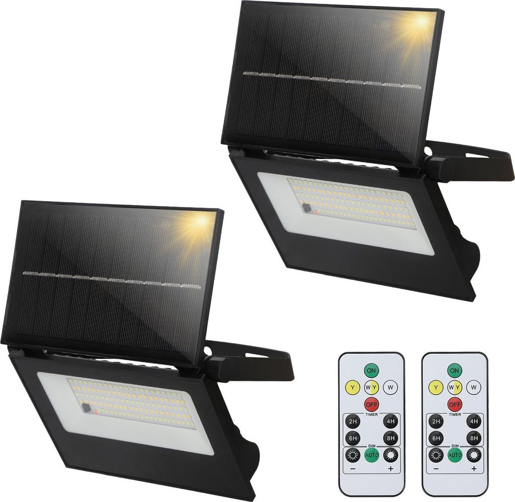 Izrielar 6X LED Solar Wandleuchte Strahler Lampen mit Bewegungsmelder Balkon Außen Treppen